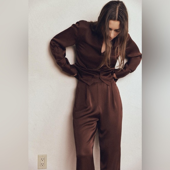 Zara Brown Wide Leg Pants - Picture 5 of 9